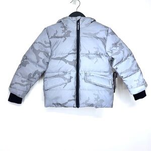 Members Mark Reflective Gray Camo Full Zip Winter Puffer Jacket New Nwt Size 2T